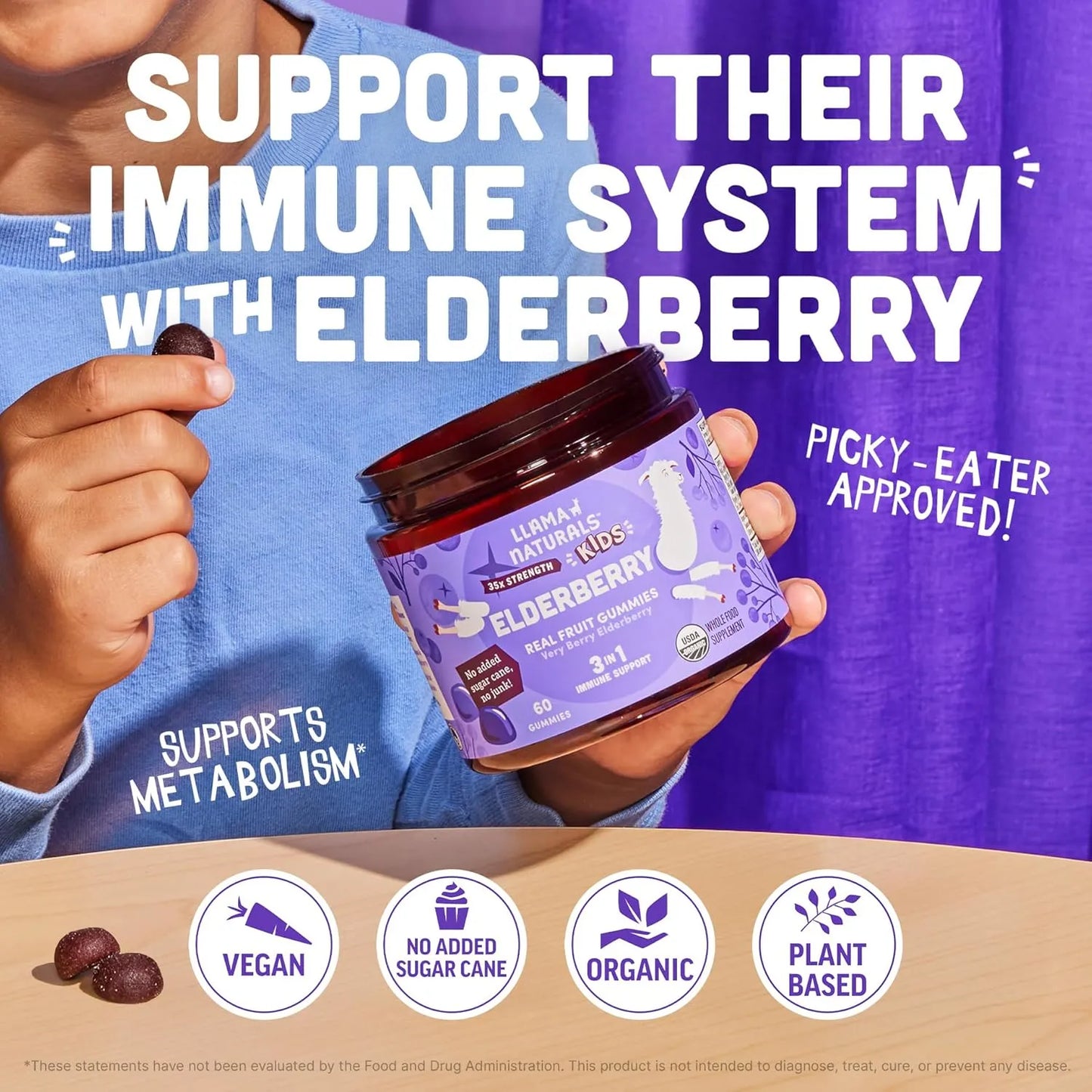 Gomitas De Saúco Para Niños Apoyo Inmune Con Vitamina C Zinc Veganas