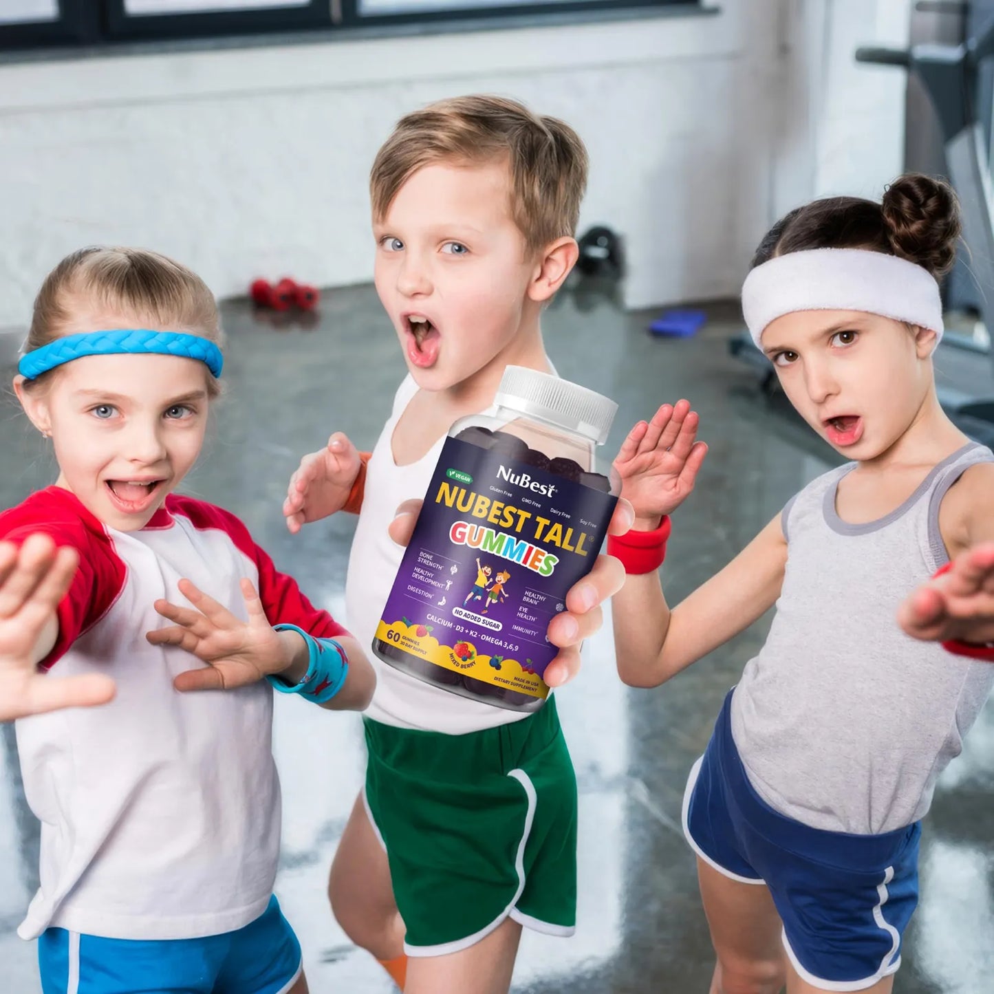Gomitas Altas En Calcio Con Vitamina D3 Y K2 NuBest Tall 60 Unidades Sabor Bayas