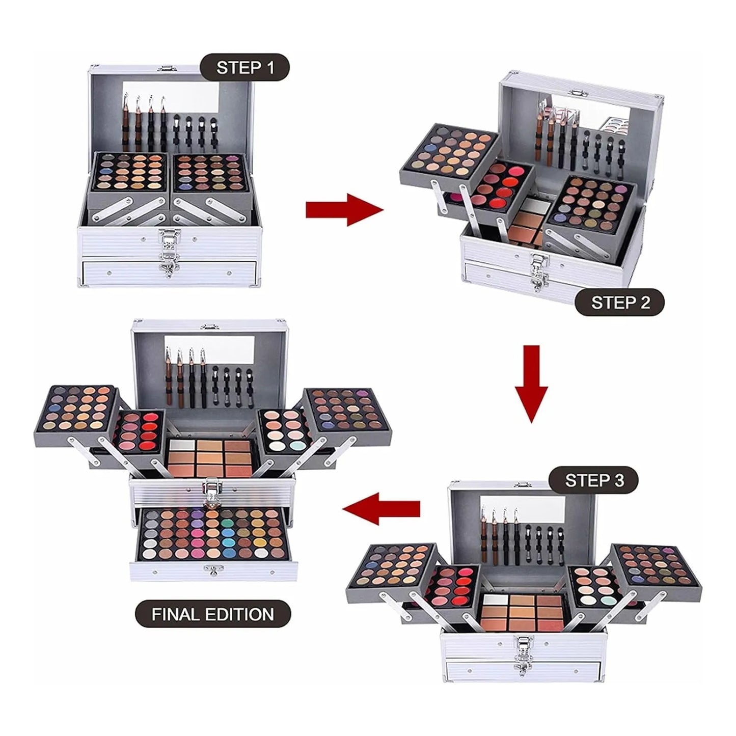 Kit Maquillaje 132 Colores Estuche Profesional Somos Importaciones Gold