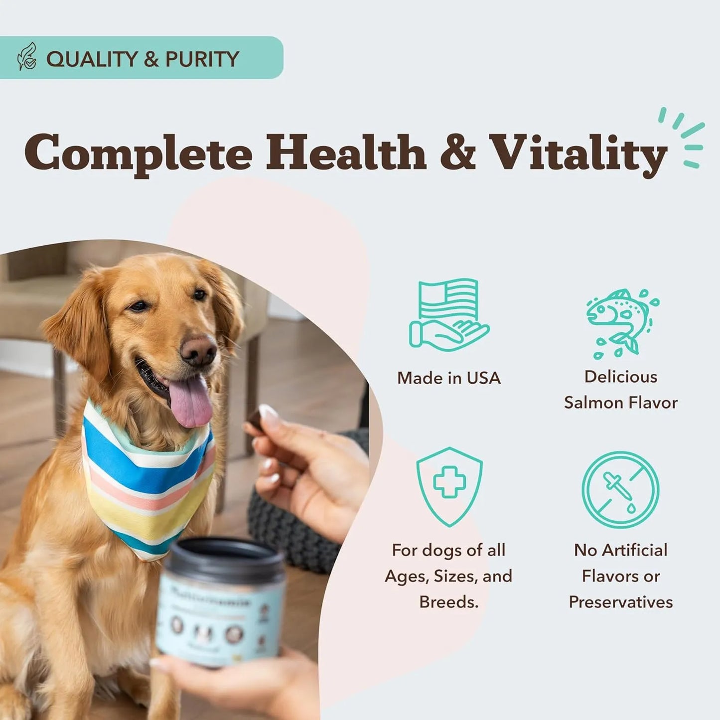 Masticables Multivitamínicos Para Perros 90 Unidades Con Glucosamina Omega 3 Y Biotina
