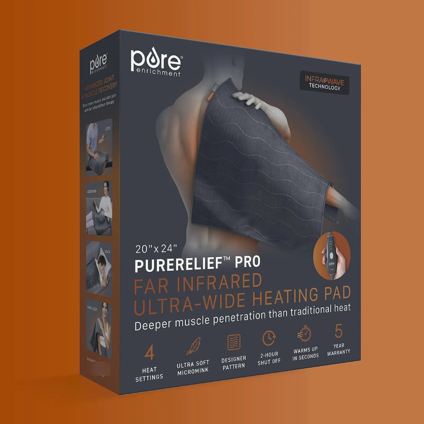 Almohadilla Térmica Infrarrojos Lejanos PureRelief Pro Alivio Muscular Profundo
