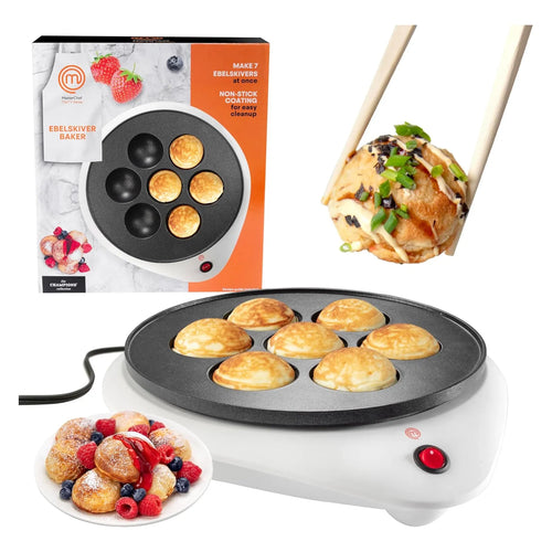 MasterChef Electric Ebelskiver Maker Takoyaki Aebleskivers Cocina Facil