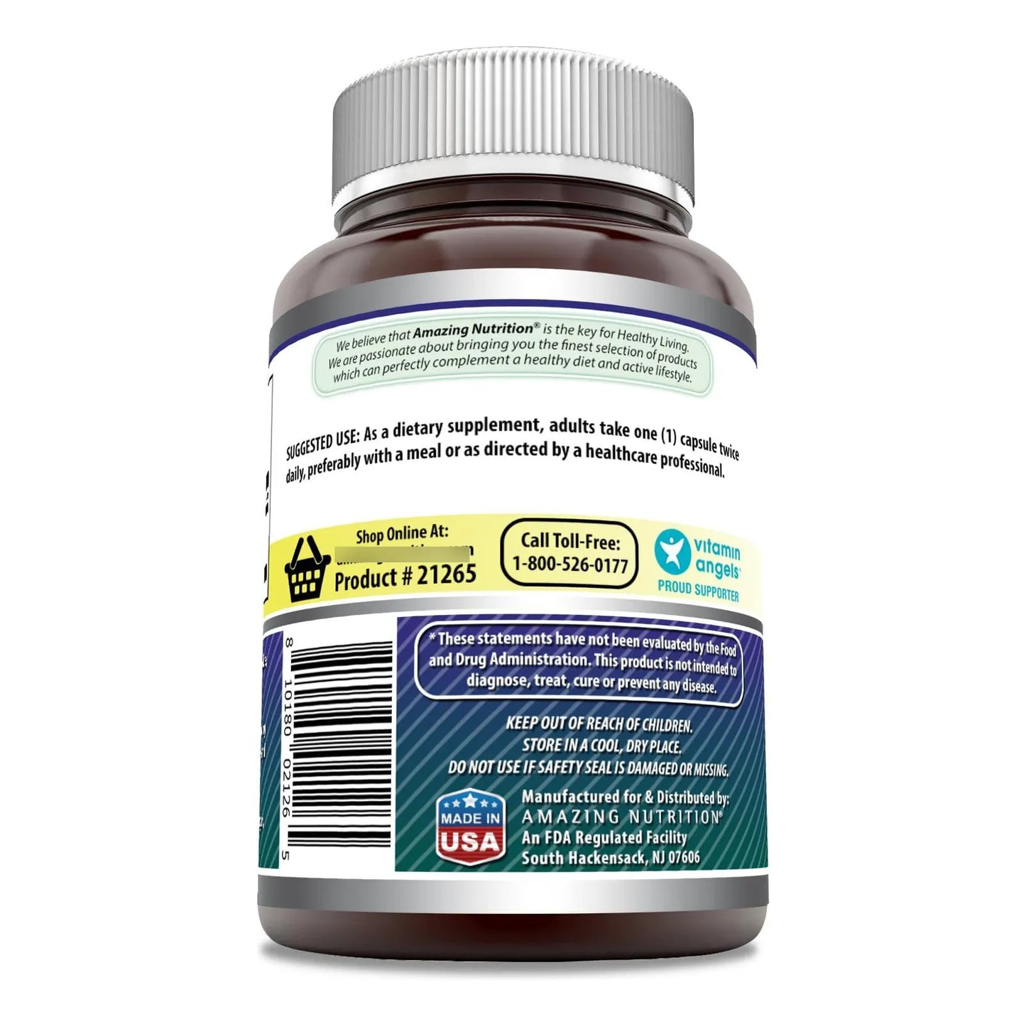 Amazing Formulas Suplemento De Cápsulas De Ácido Alfa Lipoico Ala De 600 Mg Sin Omg Sin Gluten 120 Unidades