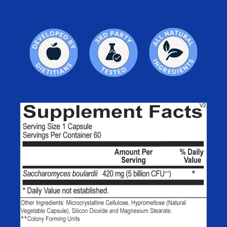 Probiótico Booster Salud Intestinal 5 Mil Millones UFC Saccharomyces Boulardii Cápsulas 30 Porciones