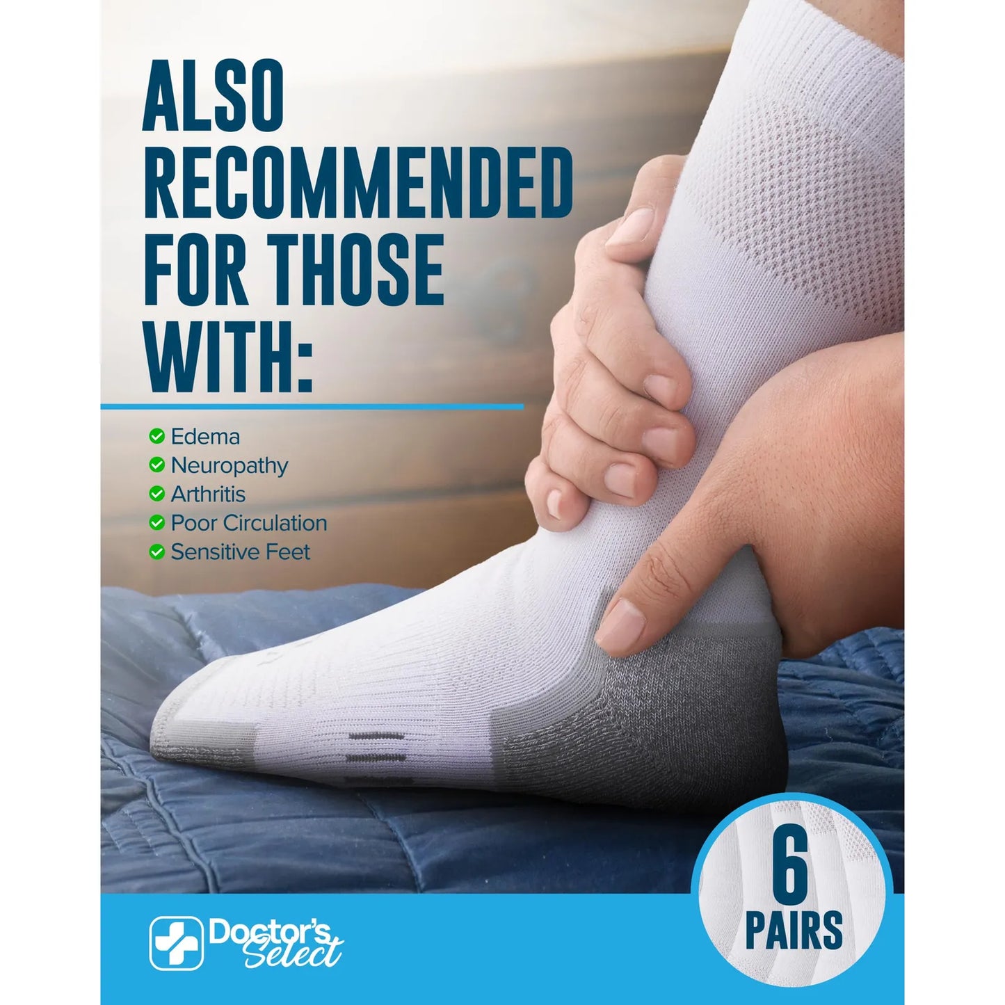 Calcetines De Bambú Para Neuropatía 6 Pares Alivio Y Comodidad