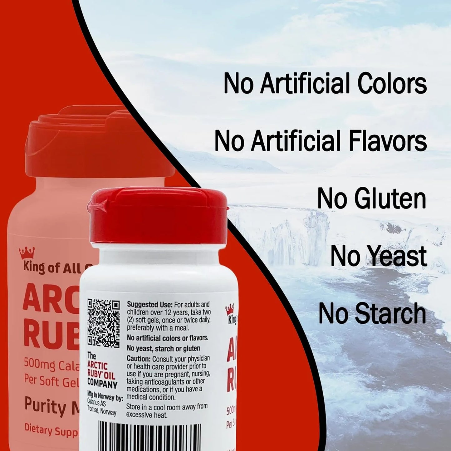 Aceite De Rubí Ártico Omega 3 Con Astaxantina 2 Mg Suplemento Nutricional