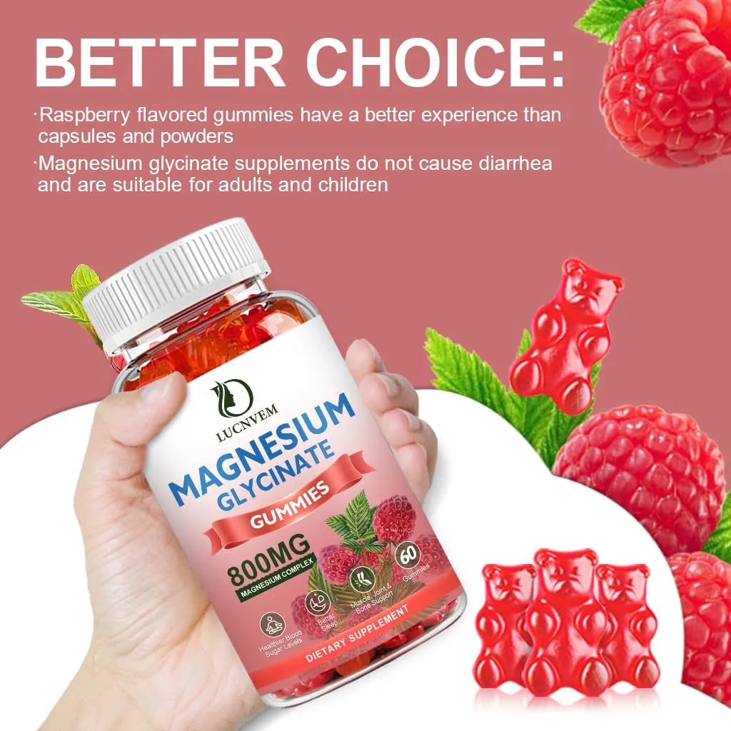 Gomitas De Magnesio 500 Mg Con Malato Taurato Óxido Coq10 Vitamina B6 y D3 Para Relajación y Bienestar