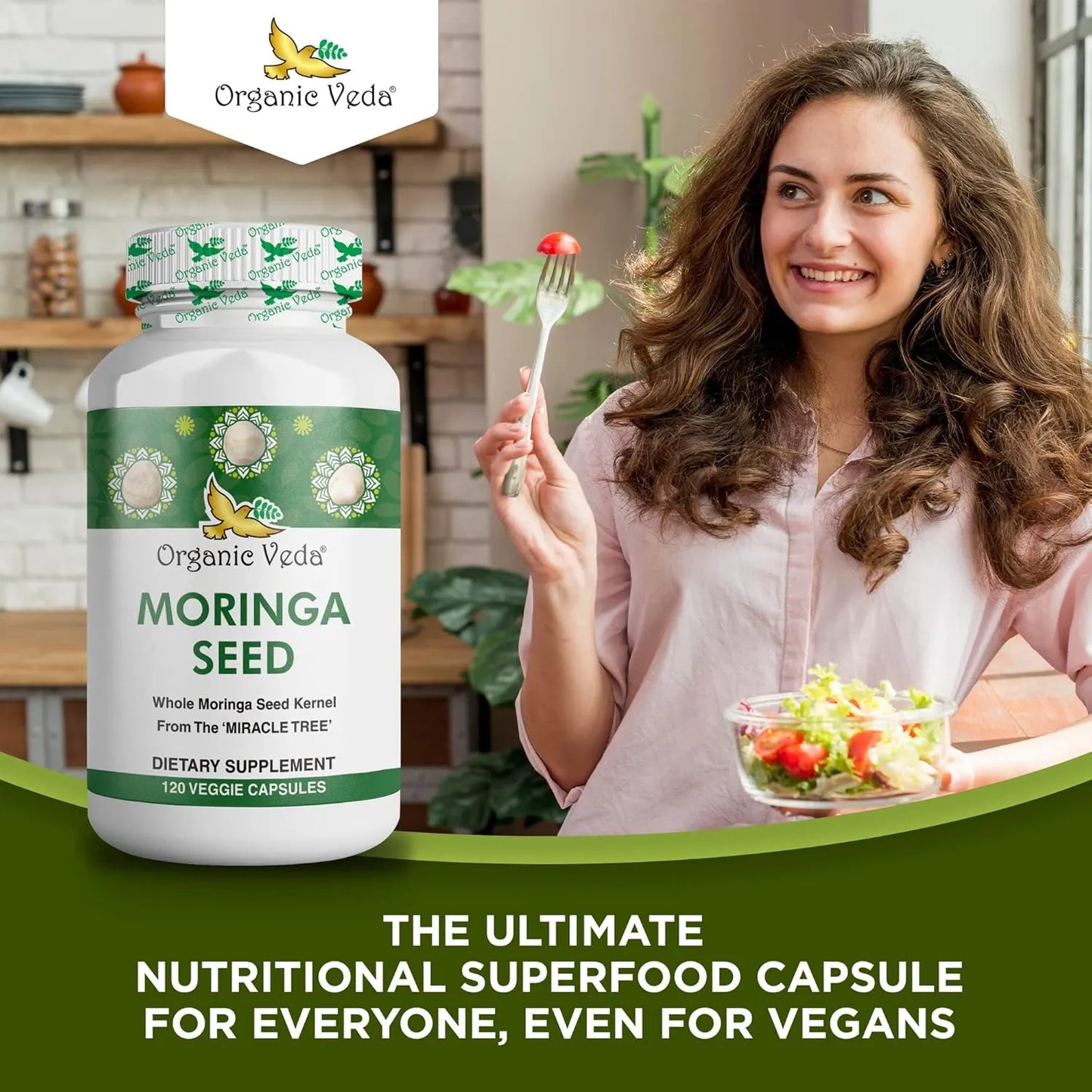 Capsulas De Moringa Organica 1000 Mg Energia Piel Radiante Digestión Saludable