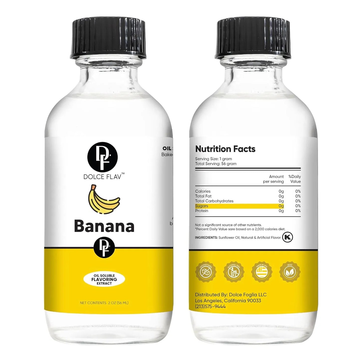 Extracto De Platano 2 Oz Saborizante Multiusos Soluble En Aceite Para Postres Y Hornear