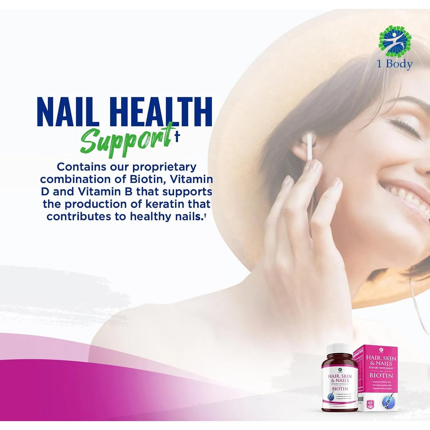 Vitamínico Para Cabello Piel Uñas Biotina Crecimiento Paquet