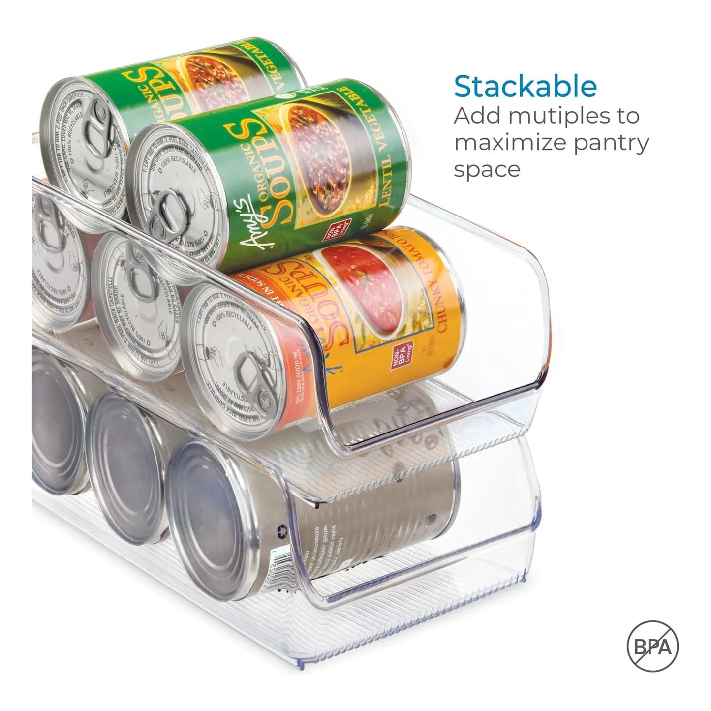 Contenedor Organizador iDesign Linus Para Refrigerador Y Congelador 11 X 7 X 3.5 Pulgadas Transparente