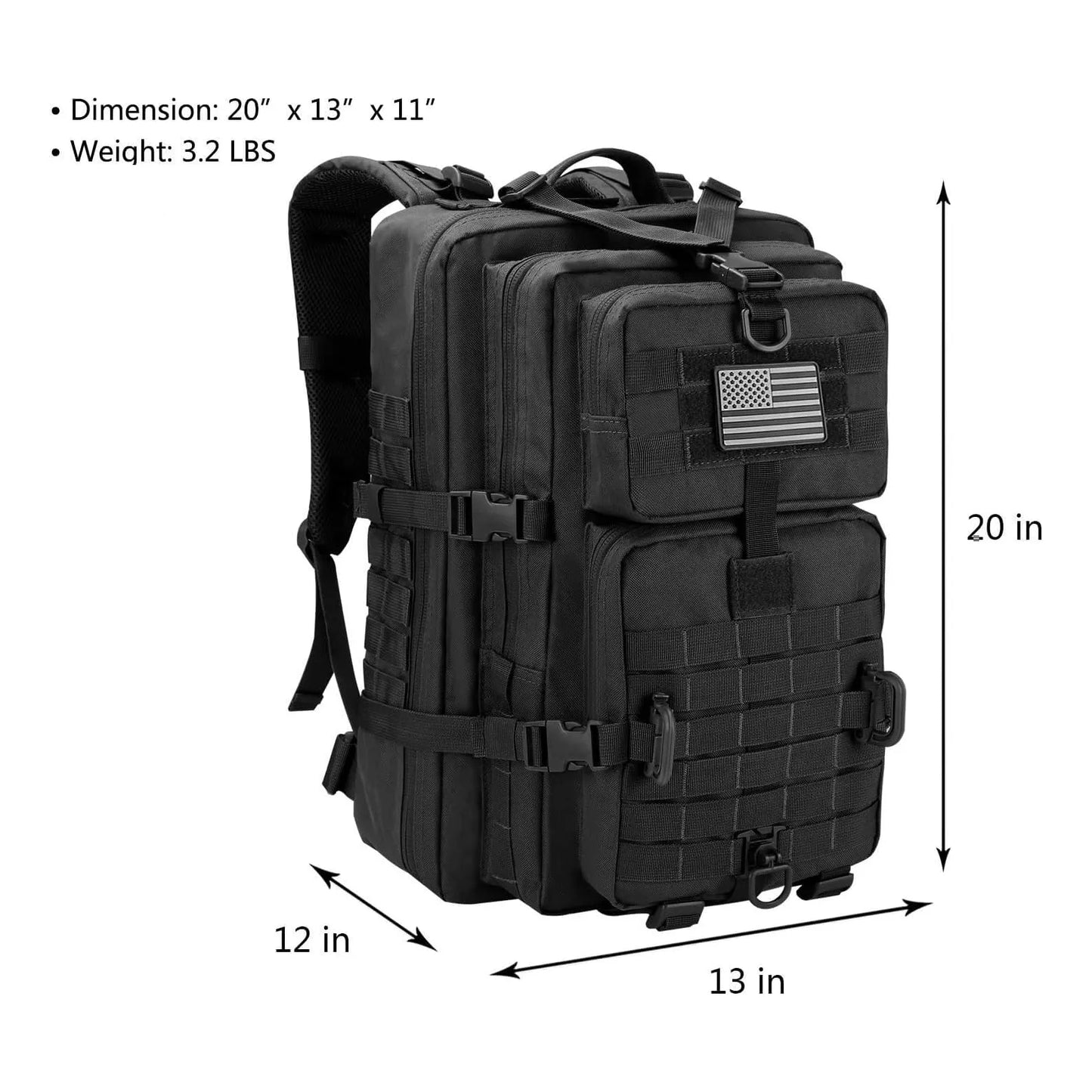 Mochila Táctica Militar Hannibal Tactical 36L Resistente Al Agua Sistema Molle