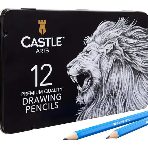 Castle Art Supplies 12 Lápices Dibujo Profesional Grafito Alta Calidad