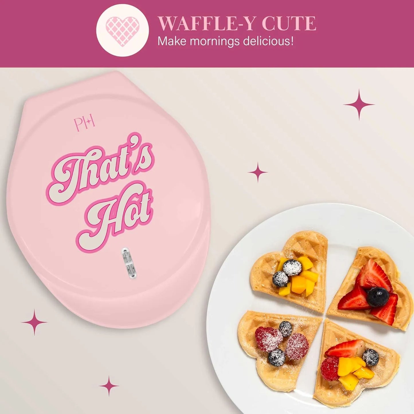 Máquina Para Hacer Gofres De Corazón, Produce 5 Mini Gofres