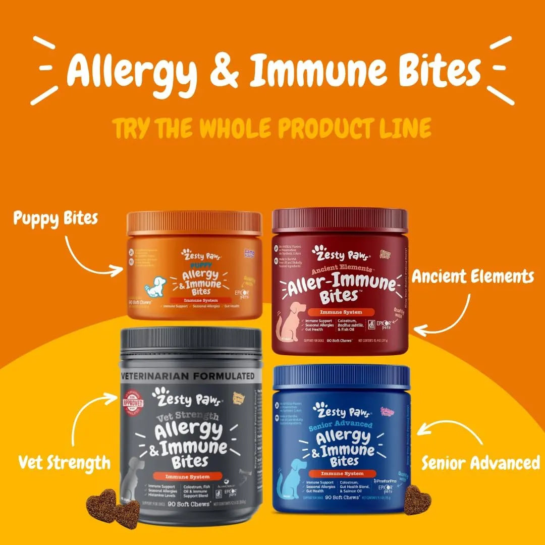 Suplemento Para Perros Alivio Alergias Omega 3 Masticables Zesty Paws Piel Saludable