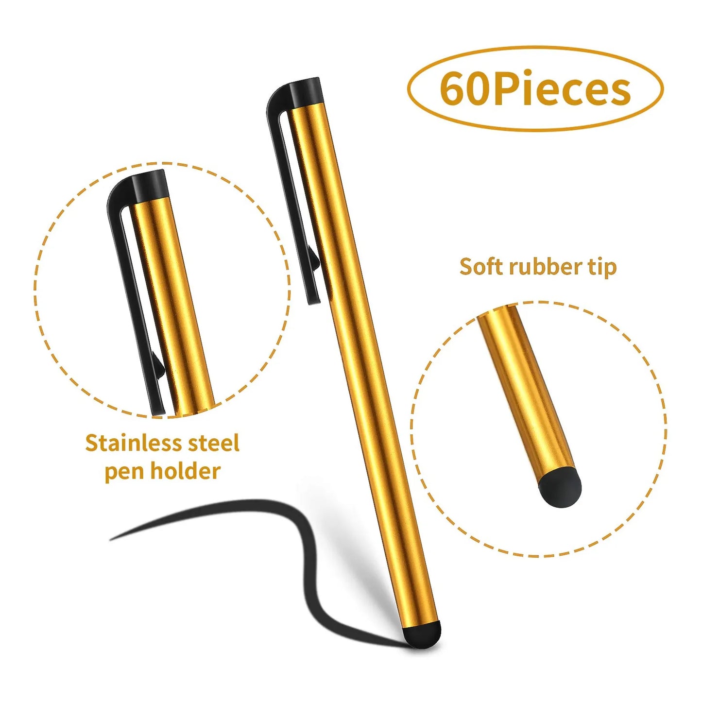 60 Lapices Capacitivos Delgados Para Pantallas Tactiles iPhone iPad Tablet 10 Colores