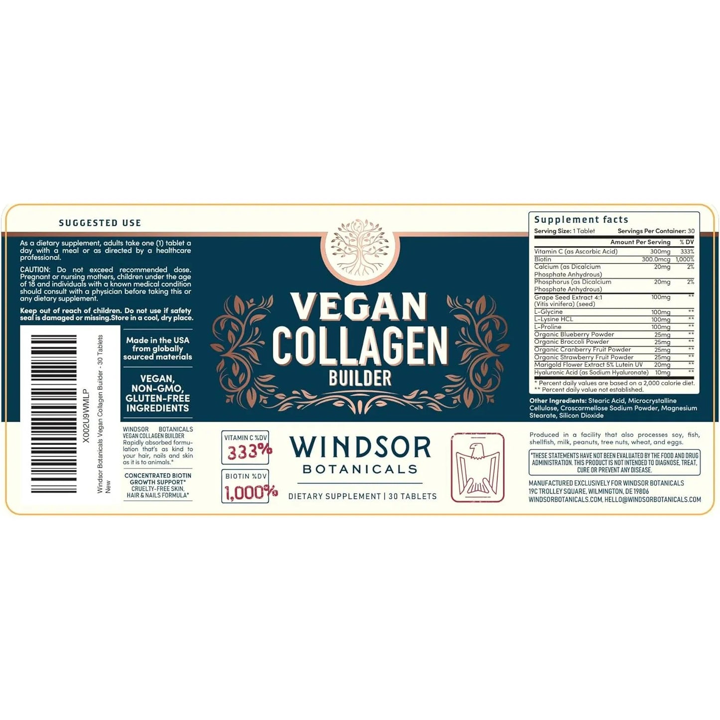 Potenciador De Colageno Vegetal Suaviza Arrugas Fortalece Piel Cabello Uñas