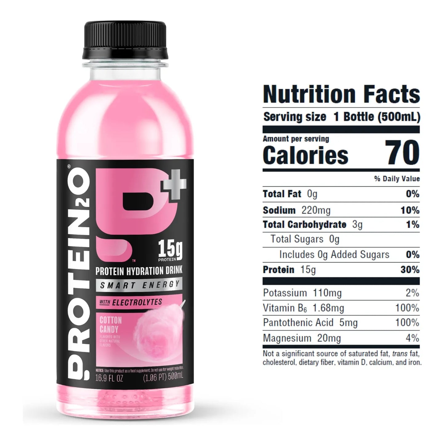 Bebida Hidratante De Proteina De Suero 500 Ml Con Energia Y Enfoque Sin Azucar