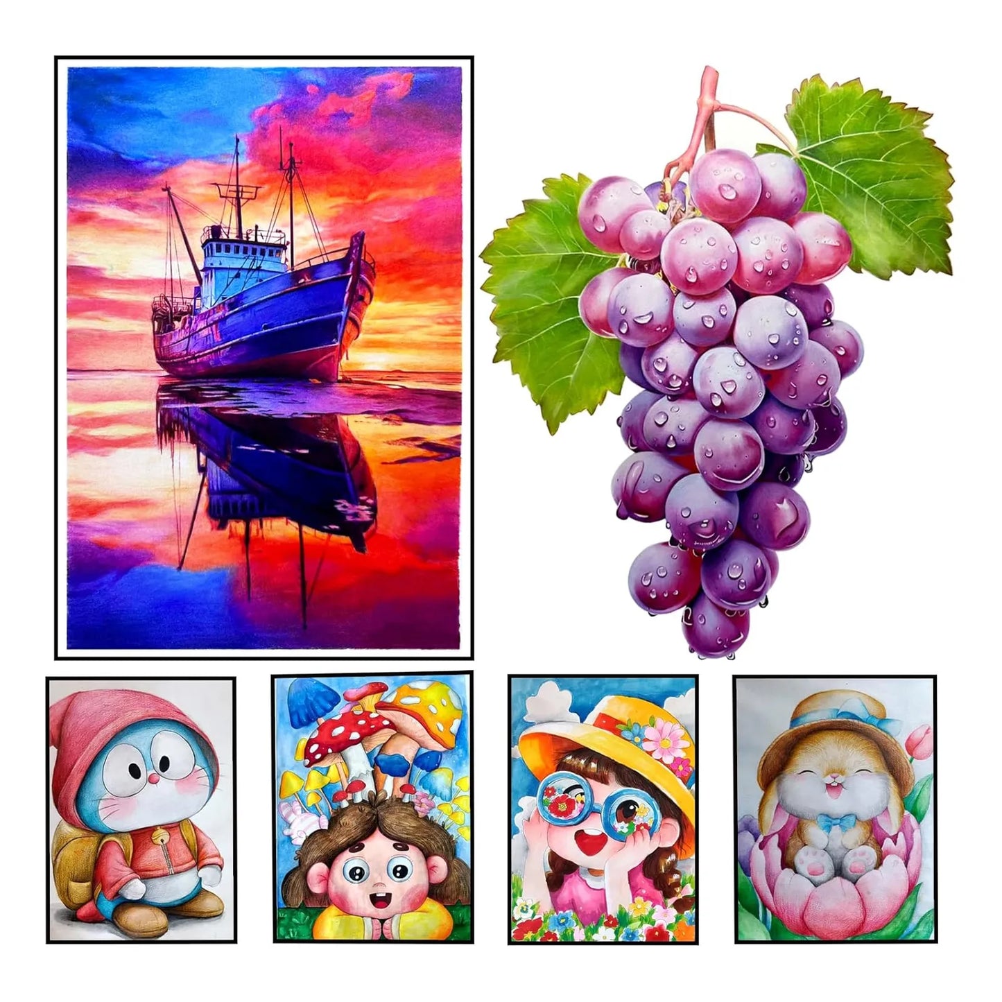 Juego De Lapices De Dibujo 48 Colores Kit De Arte Estuche De Lona Ideal Para Adultos Y Principiantes
