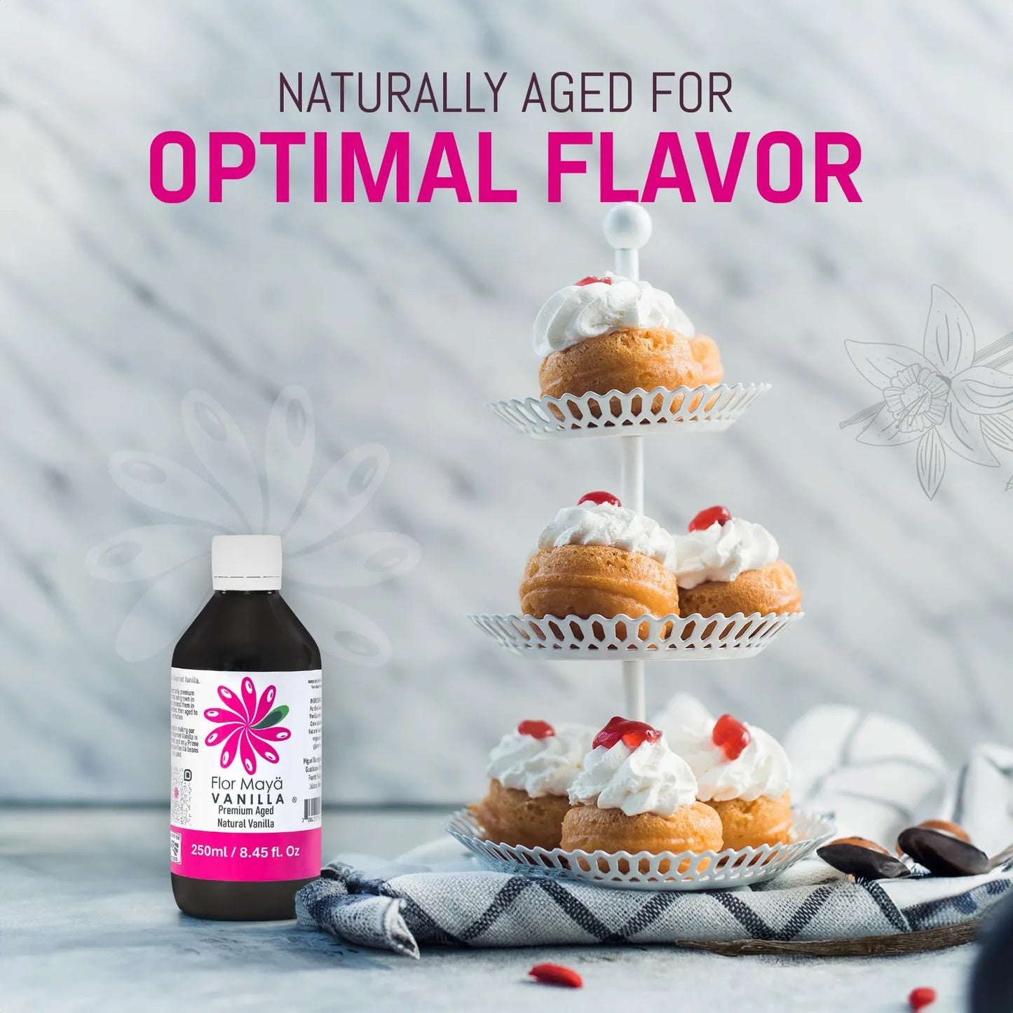 Extracto De Vainilla Natural Envejecido Premium 8.45 Onzas Para Repostería Y Cocina Gourmet