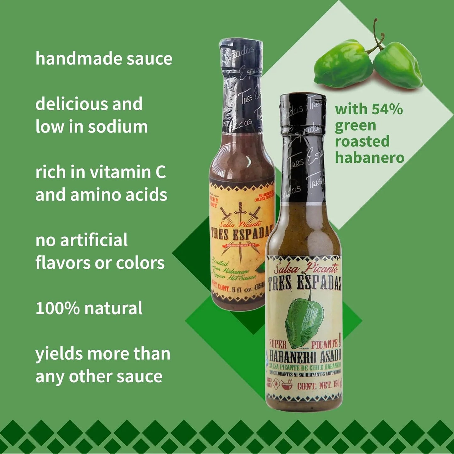 Salsa Picante Habanero Mexicana Pack X3 Botellas 150ml Sabor Gourmet