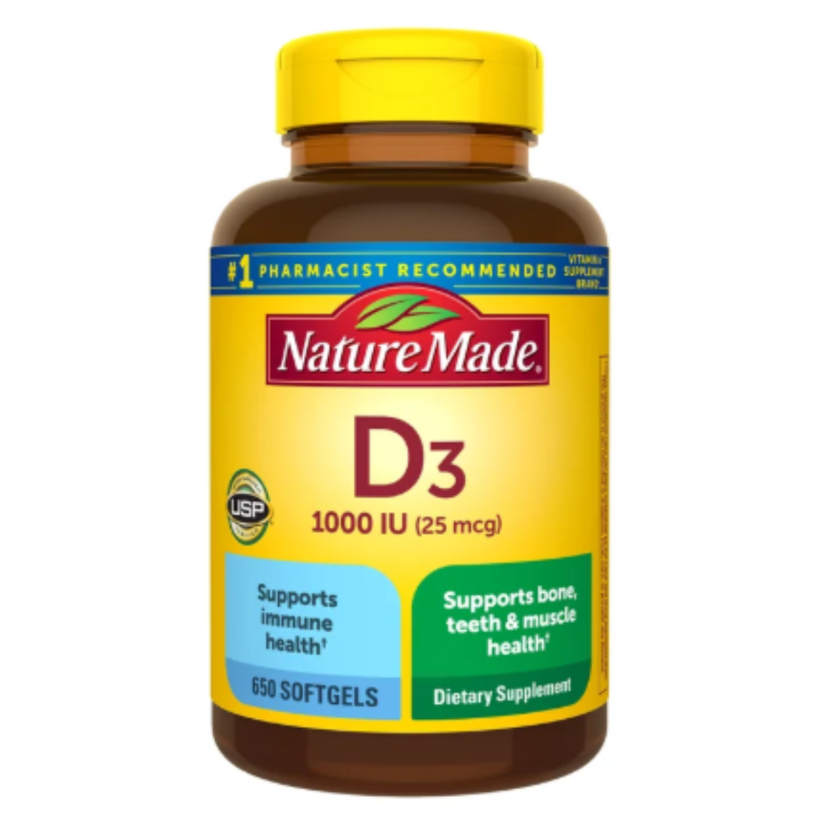 Vitamina D3 Nature Made Apoyo Bienestar General 650 Softgels
