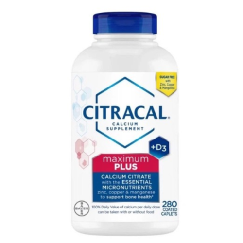Citracal Maximum Plus con Citrato de Calcio y Vitamina D3 280 Tabletas (1200 mg) Apoyo para Huesos Fuertes