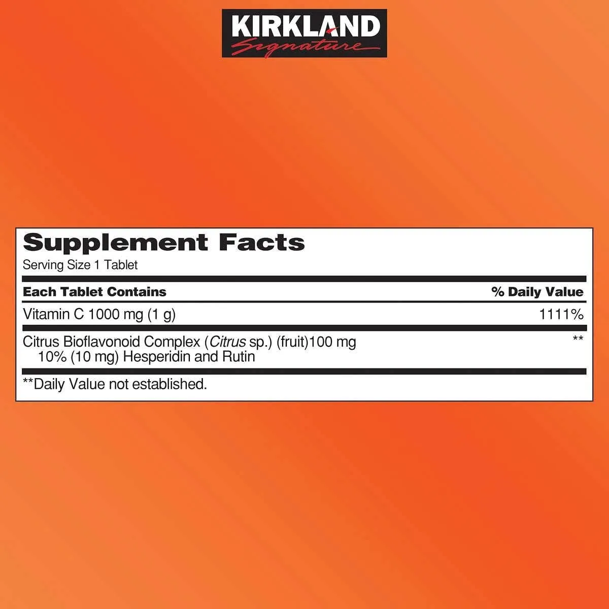 Vitamina C Kirkland Signature 1000 mg – Refuerzo Inmune y Antioxidante – 500 Tabletas
