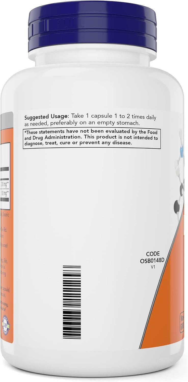 L Teanina NOW Foods Doble Fuerza 200 Mg 180 Cápsulas Veganas Con Inositol