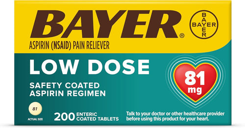 Aspirina 81 Mg Bayer Tabletas Recubiertas 200 Unidades