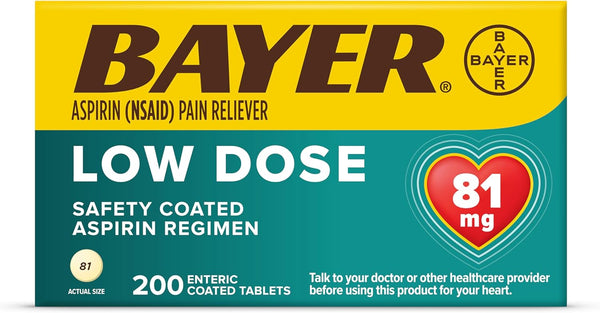 Aspirina 81 Mg Bayer Tabletas Recubiertas 200 Unidades