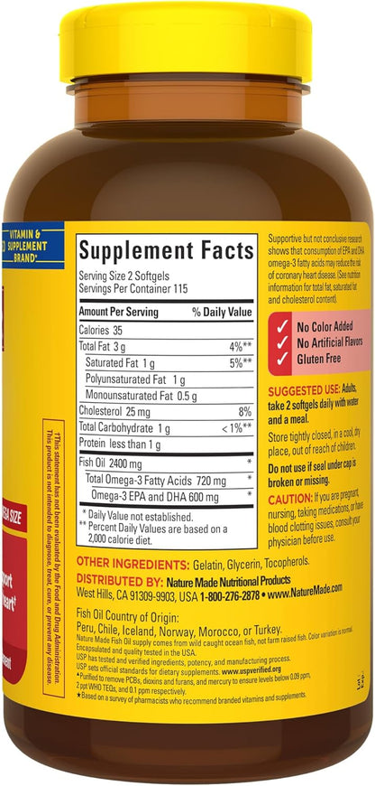 Nature Made Omega 3 Apoyo Bienestar 300 Cápsulas