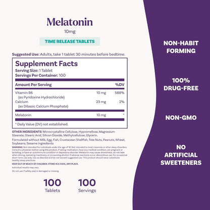 Melatonina Natrol 10Mg Liberación Prolongada 100 Tabletas