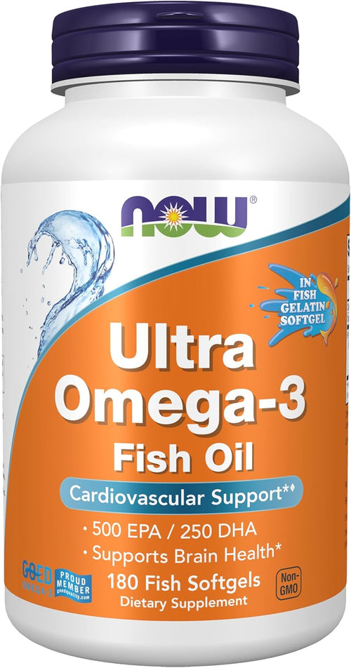 Ultra Omega 3 NOW Foods 1665 Capsulas Blandas 500 EPA 250 DHA 180 Unidades