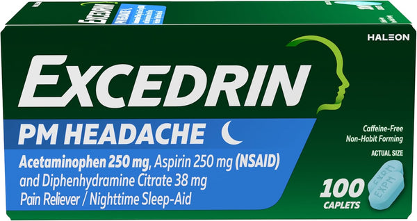 Excedrin PM Capletas Apoyo Nocturno 100 Unidades