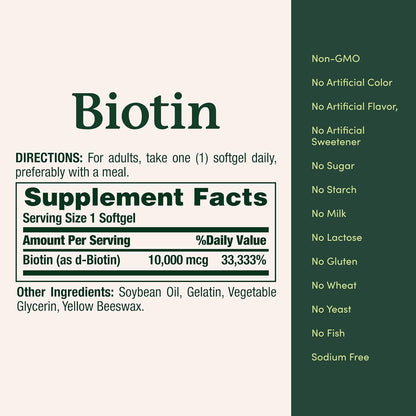 Biotina 10000 Mcg Nature's Bounty Cuidado Personal