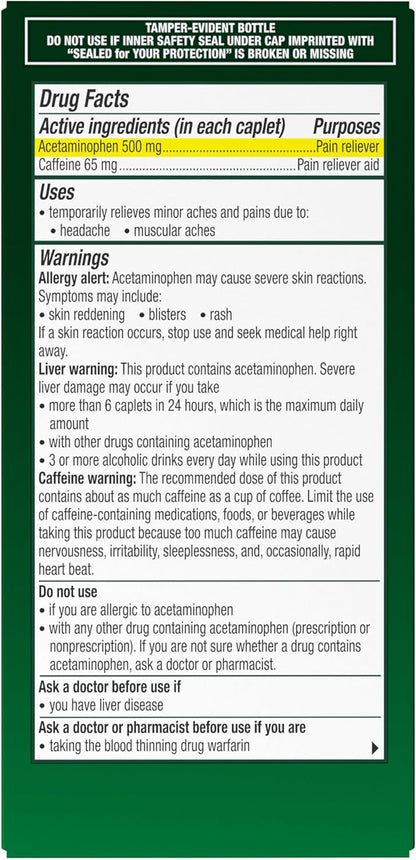 Excedrin Tension Headache Alivio Diario 100 Tabletas