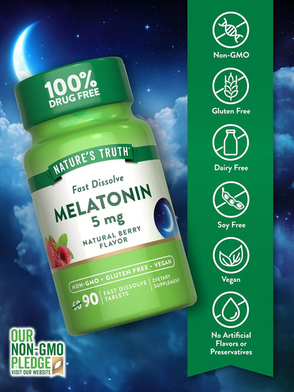 Melatonina 5 Mg Tabletas NatureS Truth Disolución Rápida