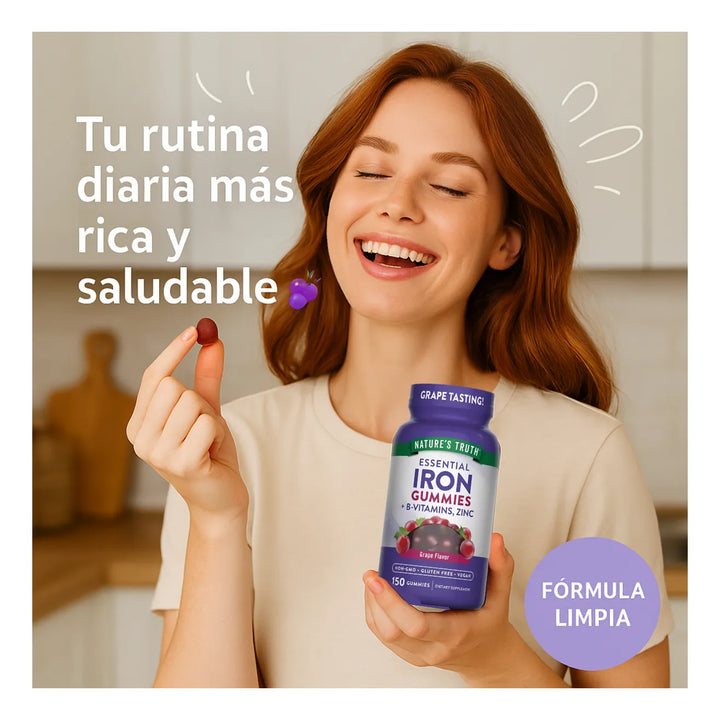 Gomitas Con Hierro Zinc Y Vitaminas B Nature Truth - Imagen 3