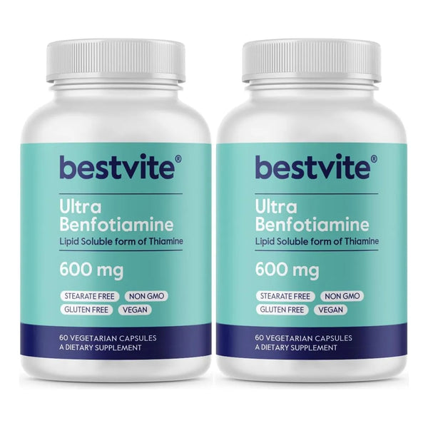 Benfotiamina 600 Mg 120 Cápsulas Veganas Sin Aditivos Máxima Absorción