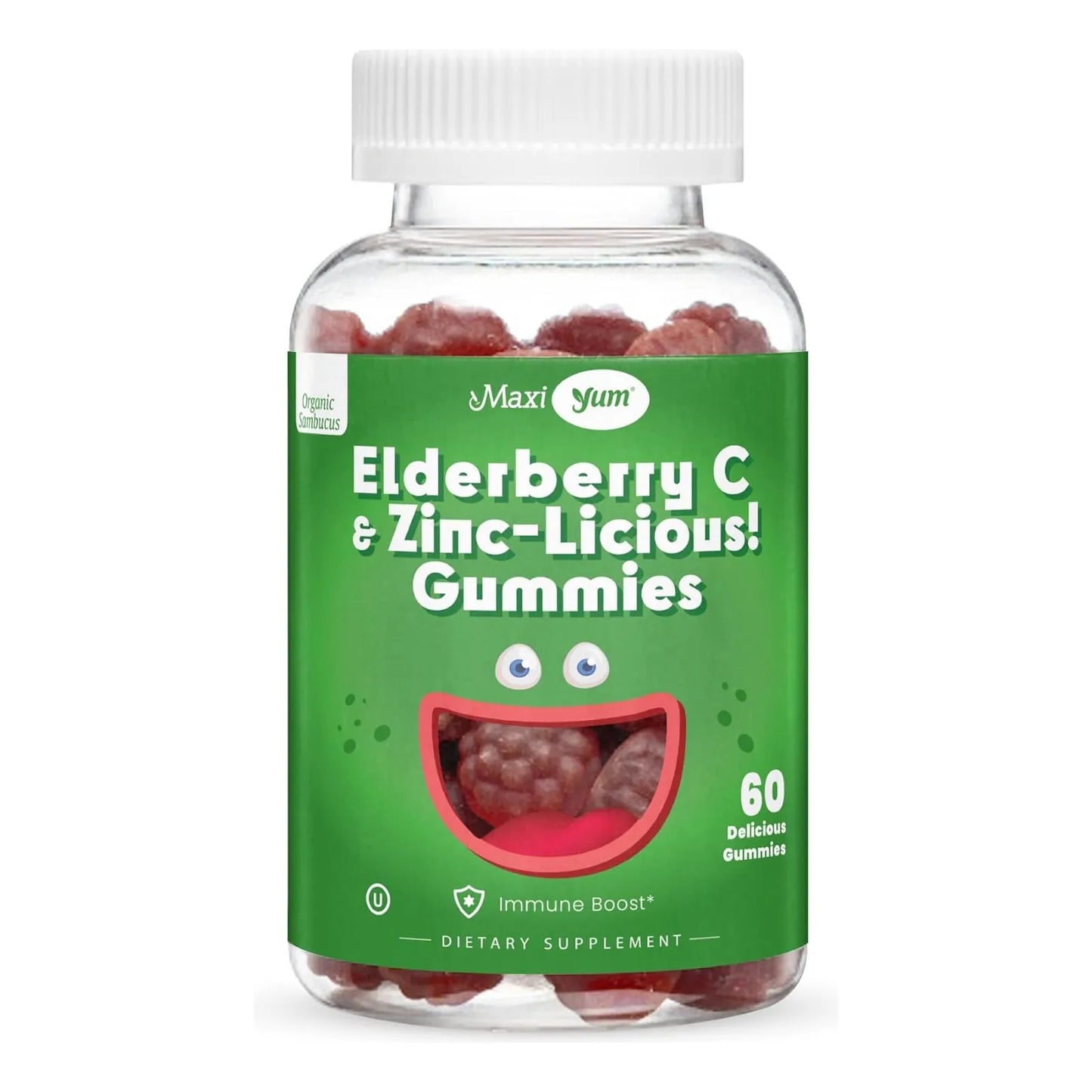 Gomitas Orgánicas De Saúco Con Zinc Y Vitamina C Apoyo Inmunológico Vegano