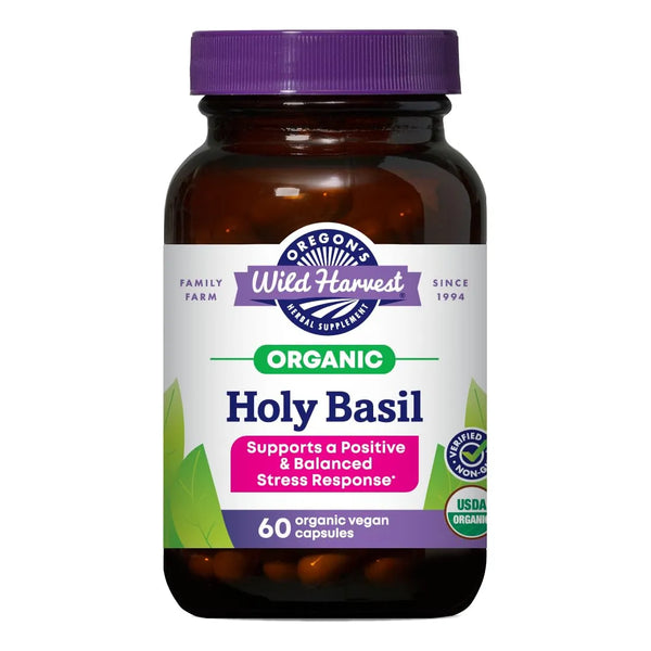 Albahaca Sagrada Orgánica 60 Cápsulas Protección Anti Estrés Y Antienvejecimiento