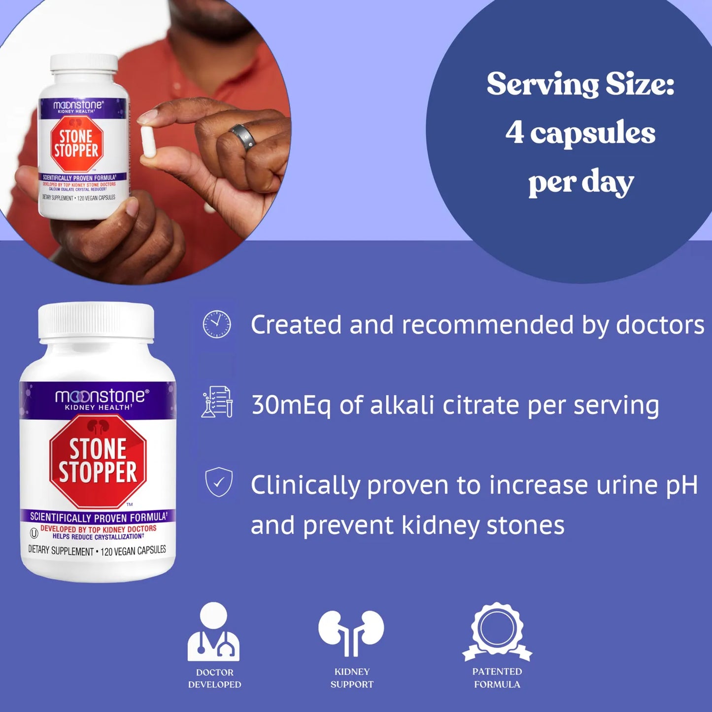 Cápsulas De Tapón De Piedra Para Prevenir Cálculos Renales Suplemento Renal Con Citrato Alcalino