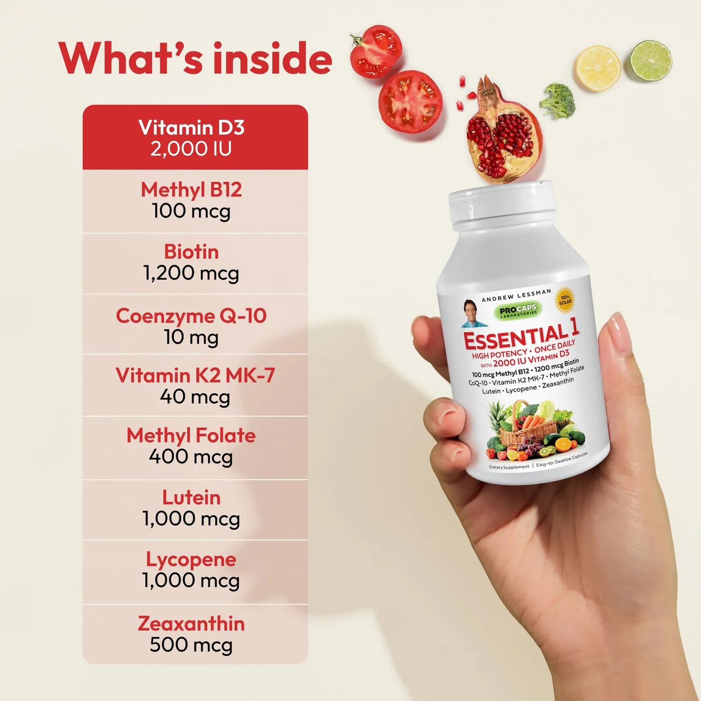 Multivitaminico Essential One Capsulas Pequenas 3000 Ui Vitamina D3 24 Nutrientes