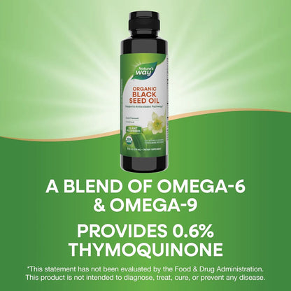 Aceite De Semilla Negra Orgánico Prensado En Frío 8oz Nature's Way Potencia Antioxidante