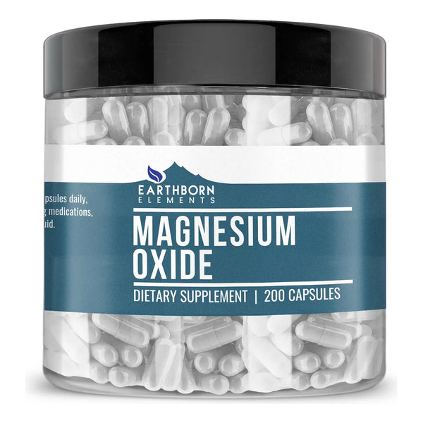 Oxido De Magnesio Puro 200 Capsulas Natural Sin Aditivos