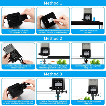 Alimentador Automático Para Acuario Con Temporizador Pantalla LCD Dispensador Ajustable