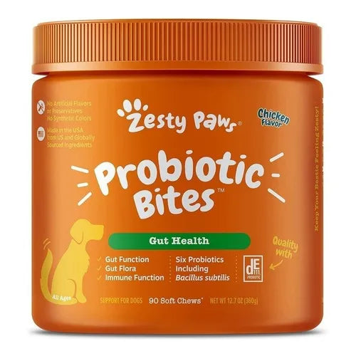 Snack Masticables Probiótico Zesty Paws Para Perros Salud Digestiva