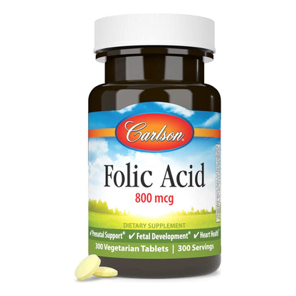 Ácido Fólico 800 Mcg Apoyo Prenatal 300 Tabletas Importado