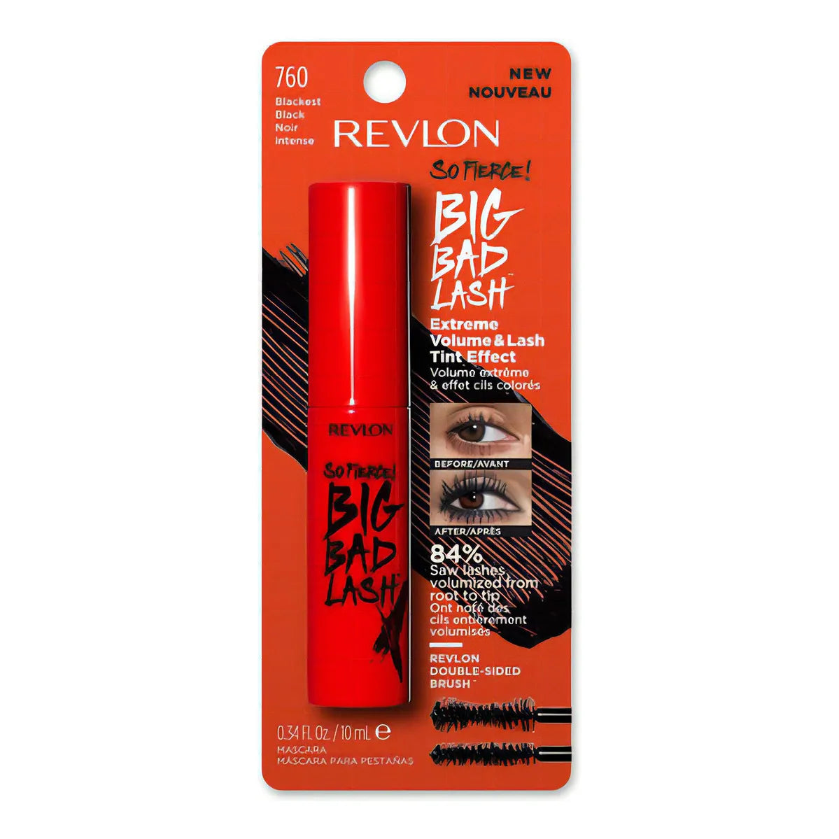 Mascara Para Pestañas So Fierce Big Bad Lash Card Black Nwp Revlon Define Y Alarga A Prueba De Agua